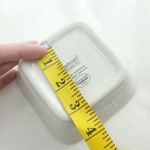 Longaberger Nature's Garland White Square Ceramic Holiday Dessert Bowl - Picture 5 of 10